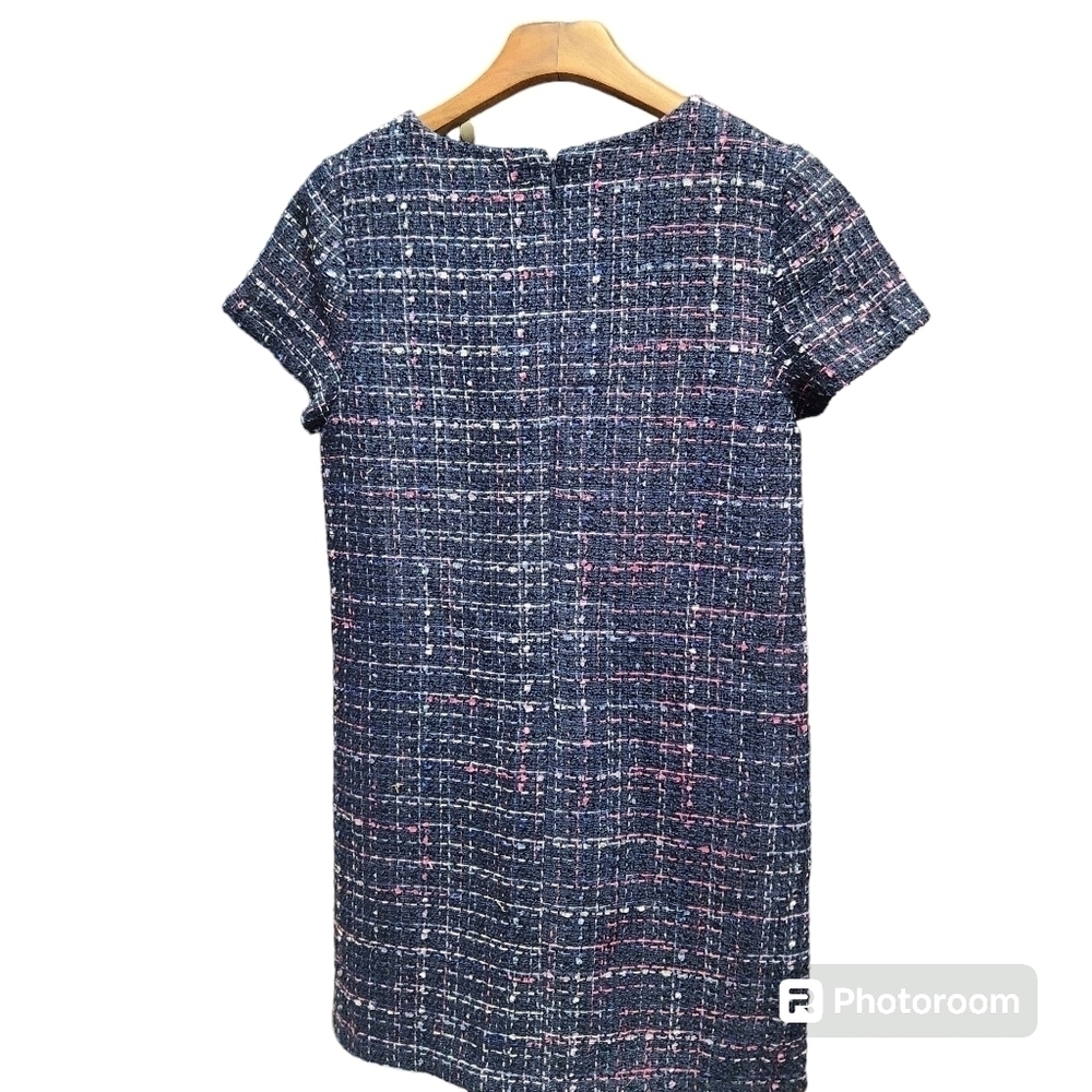 LOFT OUTLET Navy Tweed Shift Dress Sz. 6 - Picture 4 of 7